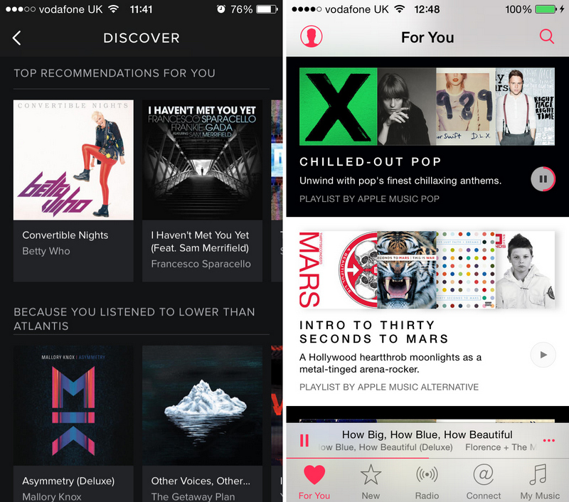 Apple Music VS Spotify: Music discovery