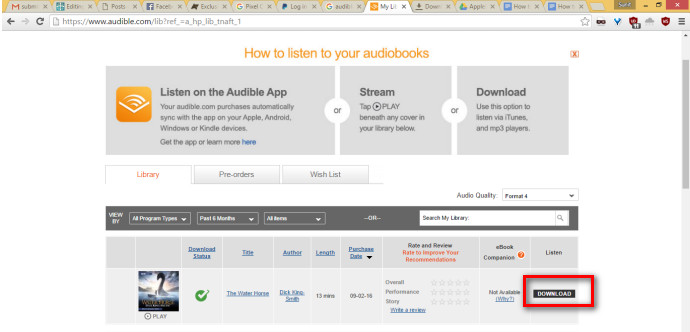 Download Your Audible AudioBooks