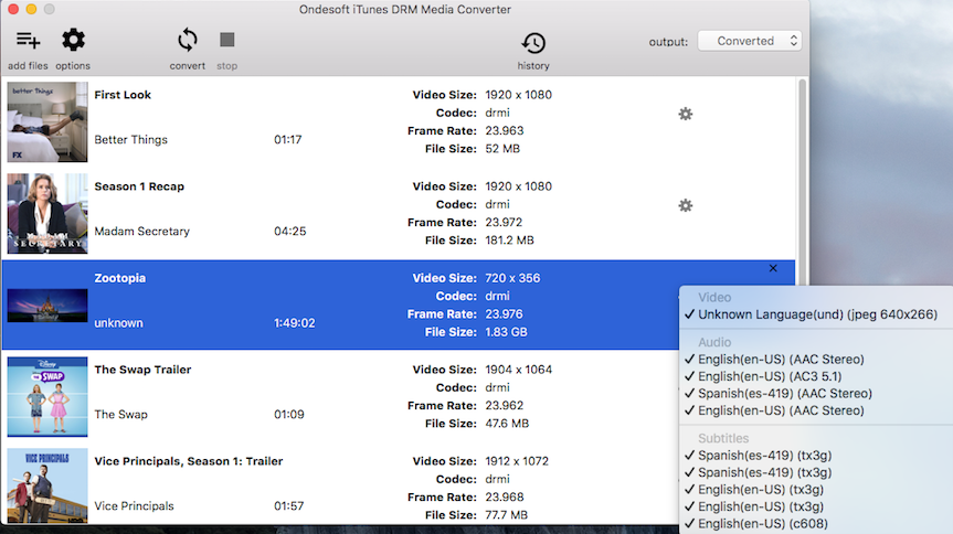 iTunes Movie to Windows Media Converter- Set Output